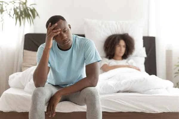 Man upset about ED symptoms Lower Feltham
