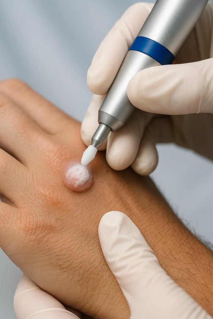example of wart removal Lower Feltham using cryopen